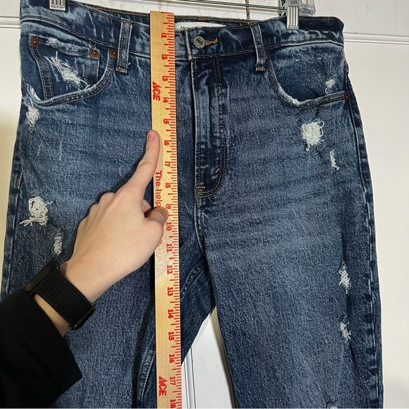 Abercrombie & Fitch The Skinny High Rise Jeans Distressed Size 29 8R Blue - Picture 5 of 8